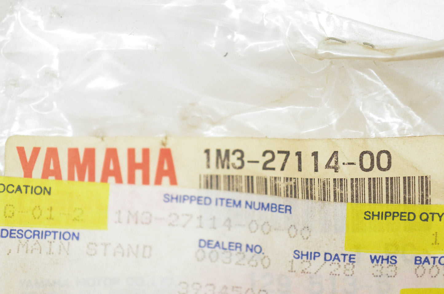 New OEM Yamaha 1M3-27114-00-00 Main Stand Stopper NOS