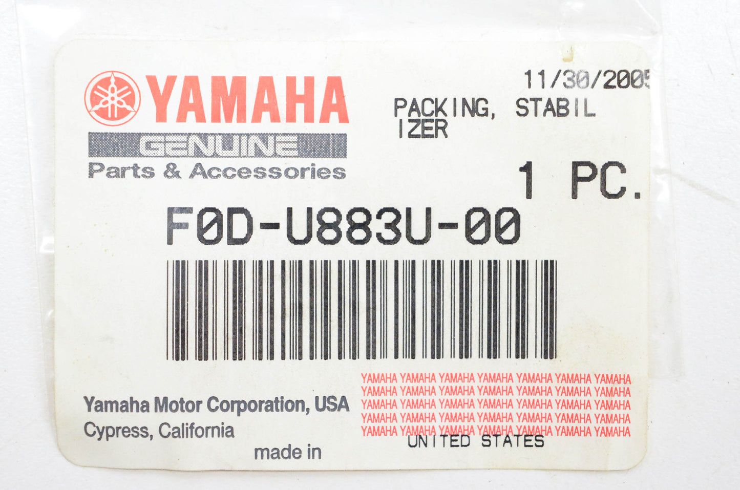 New OEM Yamaha F0D-U883U-00-00 Stabilizer Packing NOS