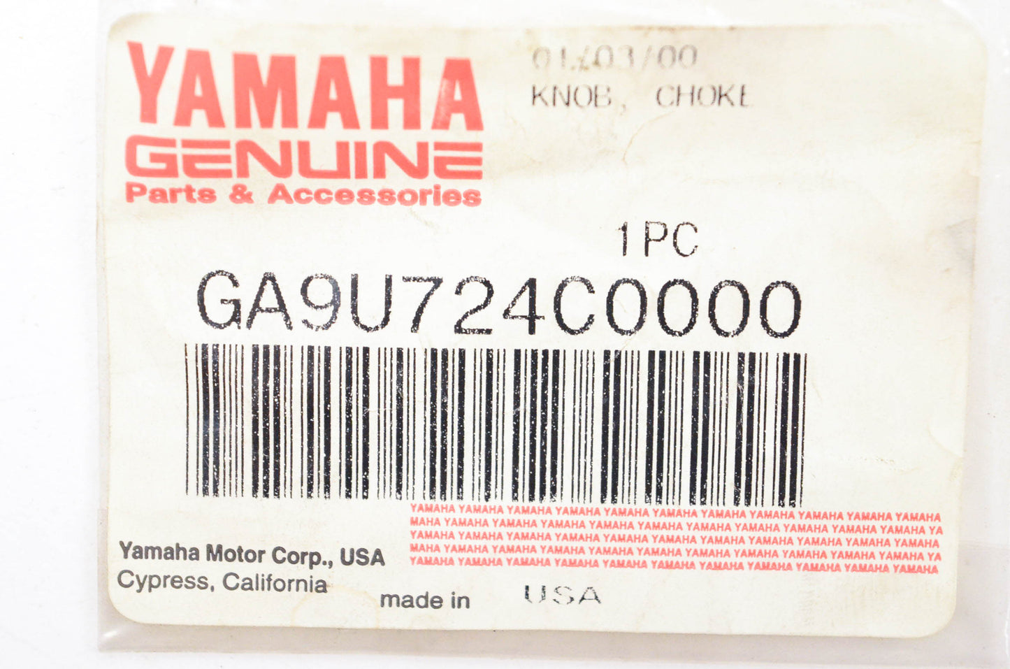 New OEM Yamaha GA9-U724C-00-00 Choke Knob NOS