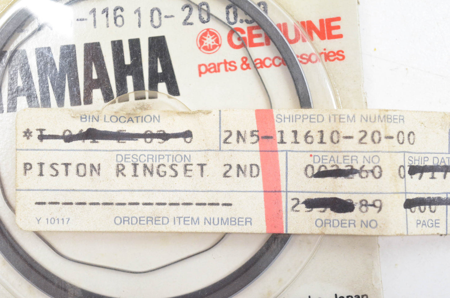 New OEM Yamaha 2N5-11610-20-00 Piston Ring Kit 2nd O/S NOS