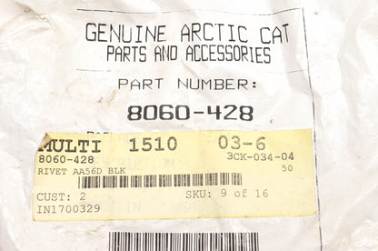 New OEM Arctic Cat 8060-428 Black Rivets AA56D Qty 11 NOS