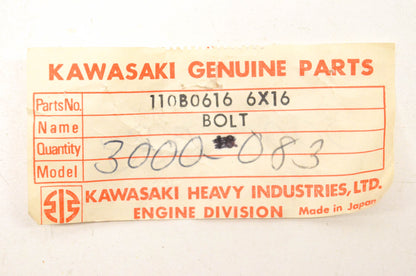 New OEM Kawasaki 110B0616 Upset Bolt 6x16 Qty 2 NOS