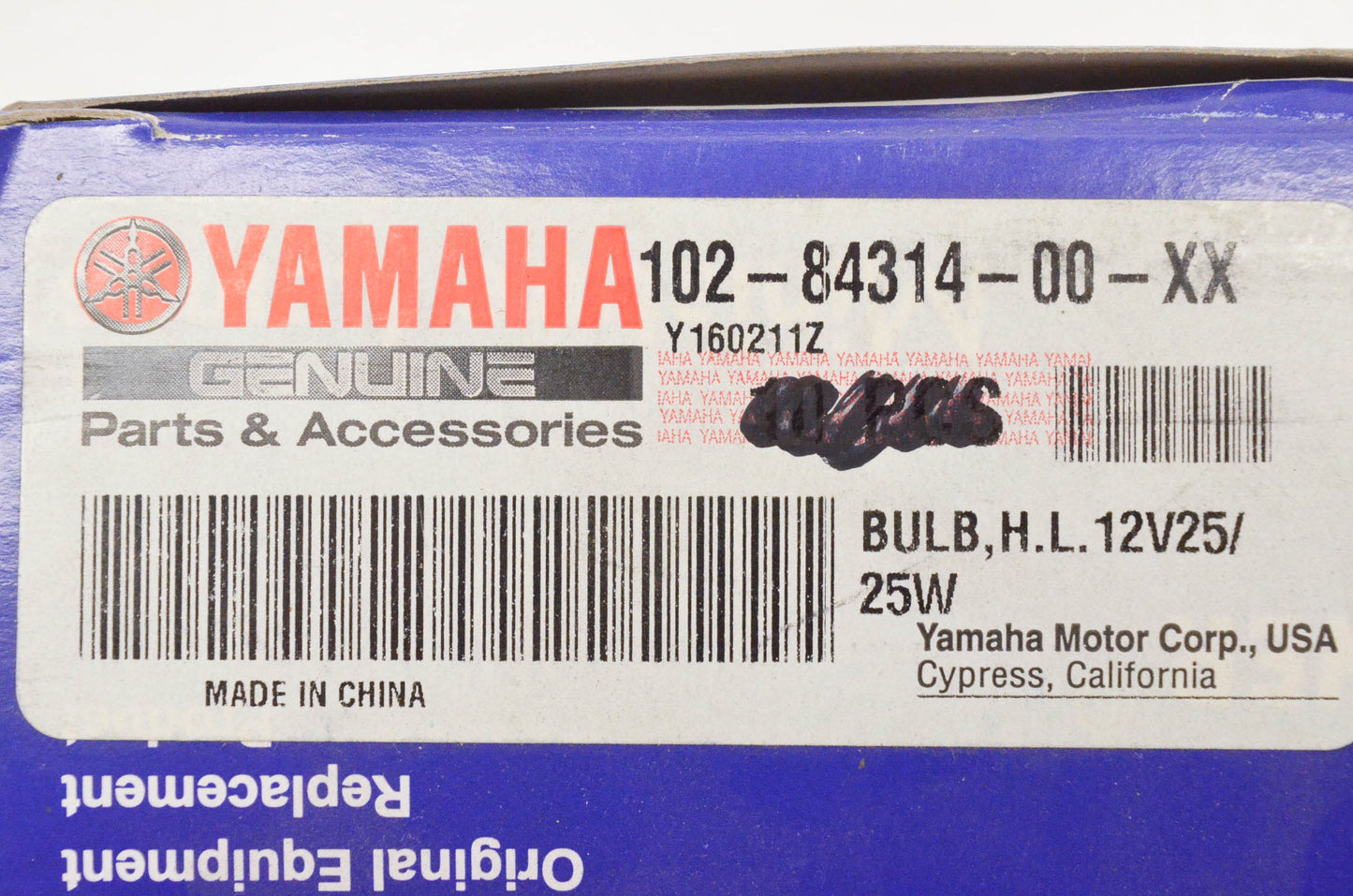 New OEM Yamaha 102-84314-00-XX Candlepower 12V25/25W Headlamp Bulb NOS