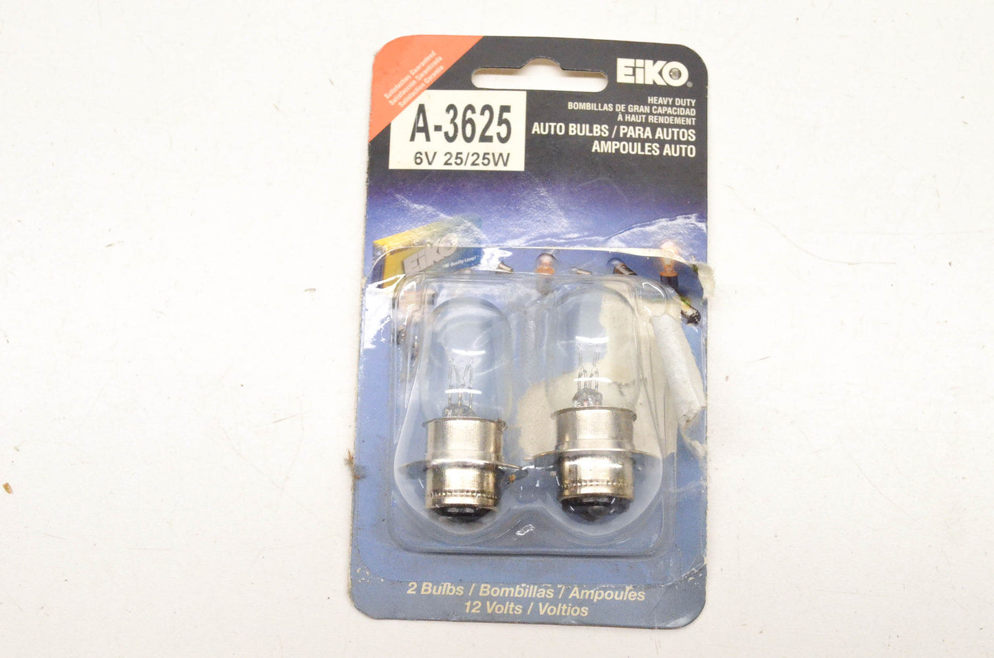 Eiko A-3625-BP Headlamp Bulbs 6v25/25w Qty 2 NOS