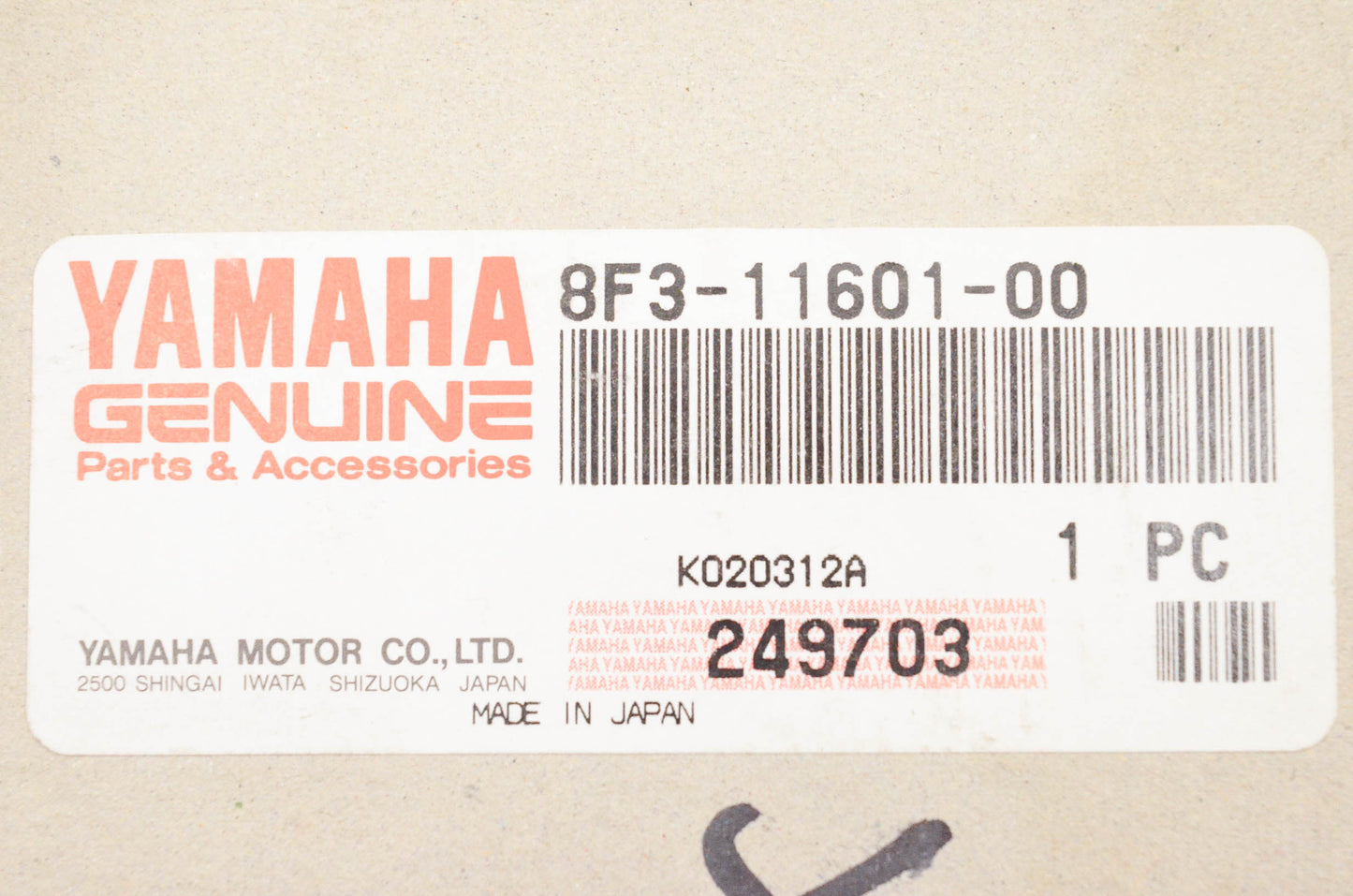 New OEM Yamaha 8f3-11601-00-00 Piston Ring Kit NOS