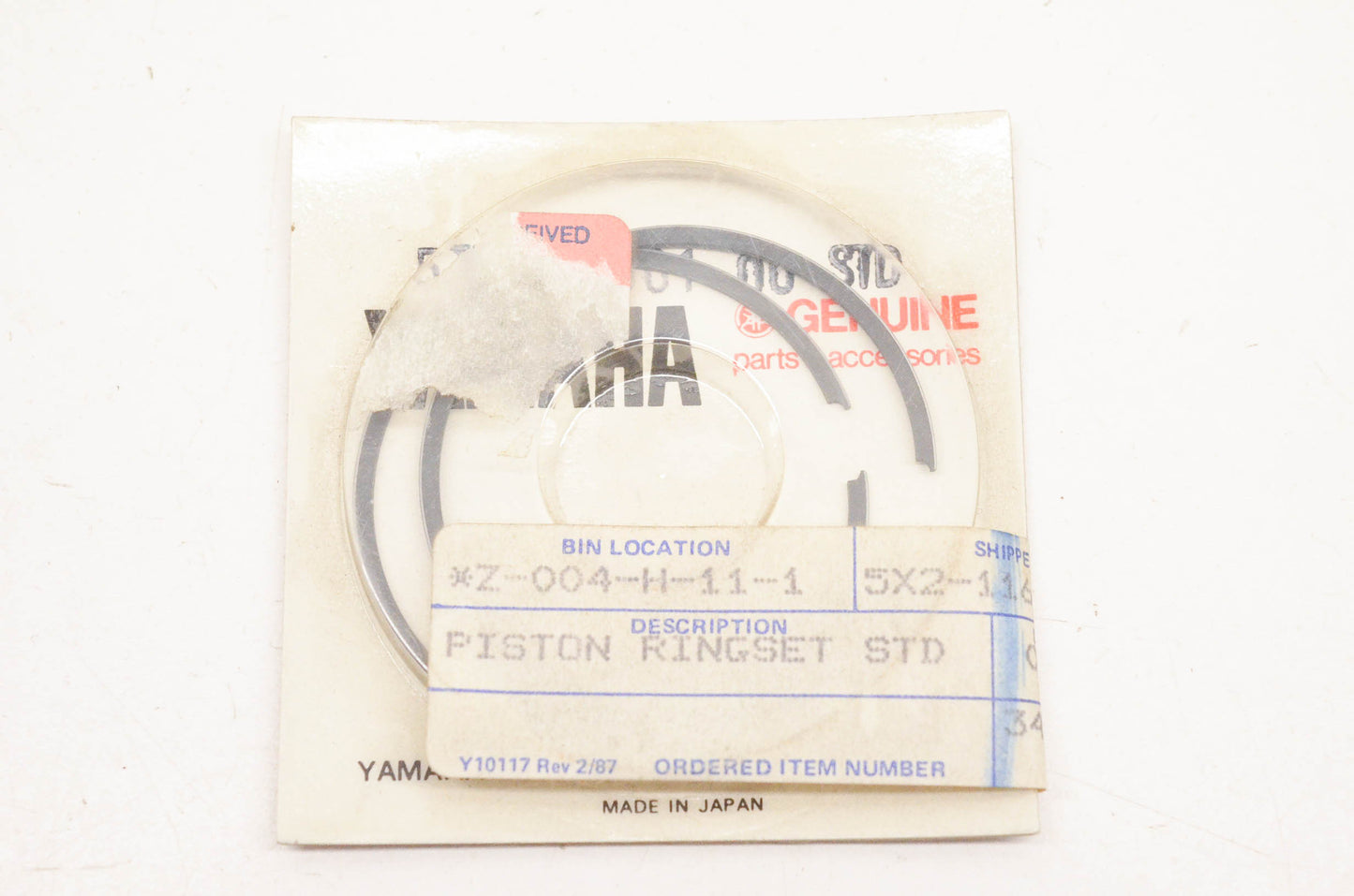 New OEM Yamaha 5X2-11601-00-00 Piston Ring Kit NOS
