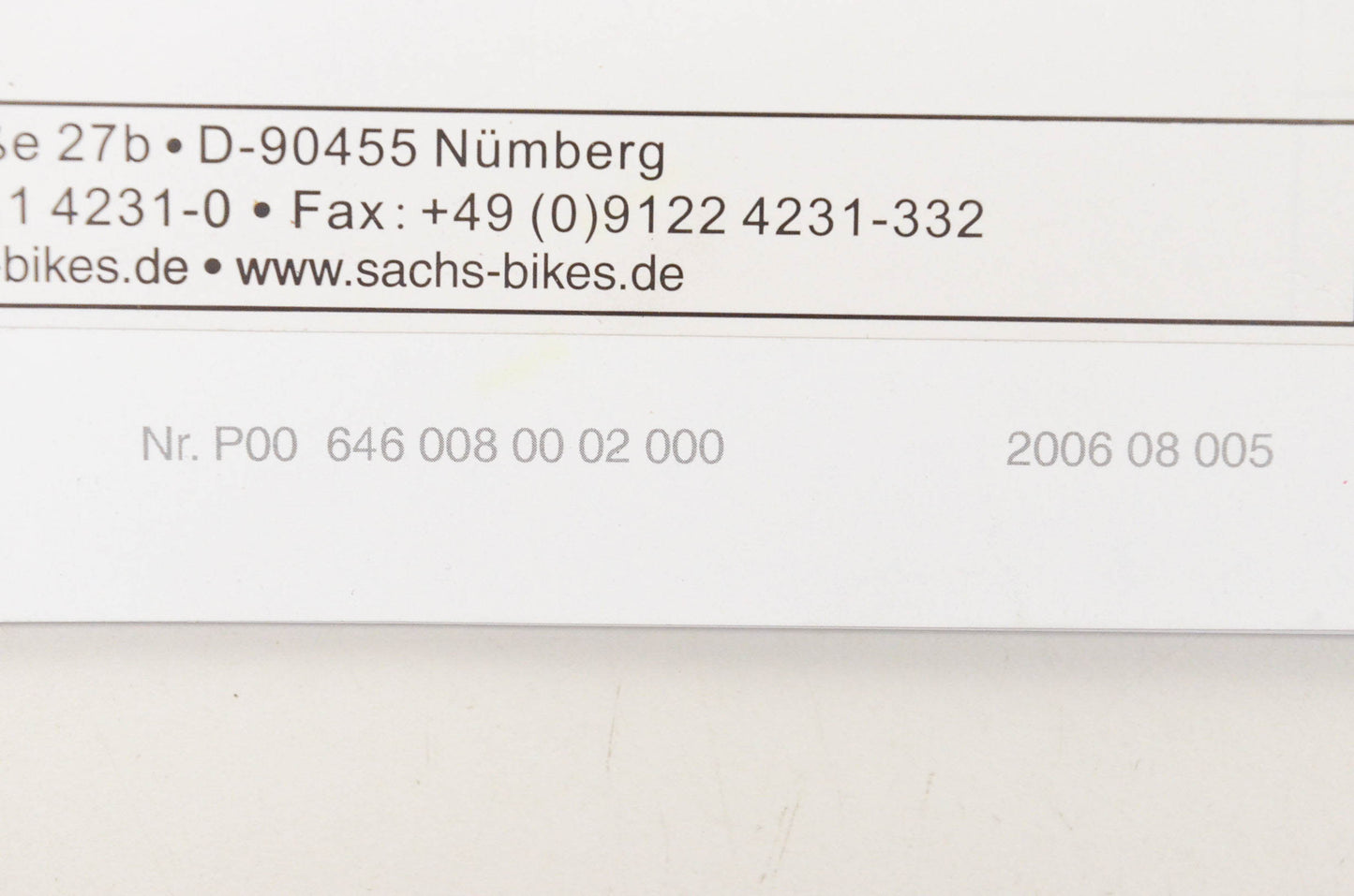 Sachs P00 646 008 00 02 000 MadAss 125 Owner's Manual