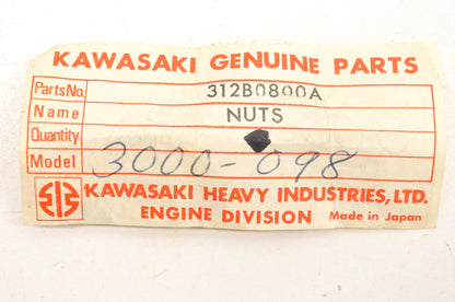 New OEM Kawasaki 312B0800A Nut Qty 2 NOS