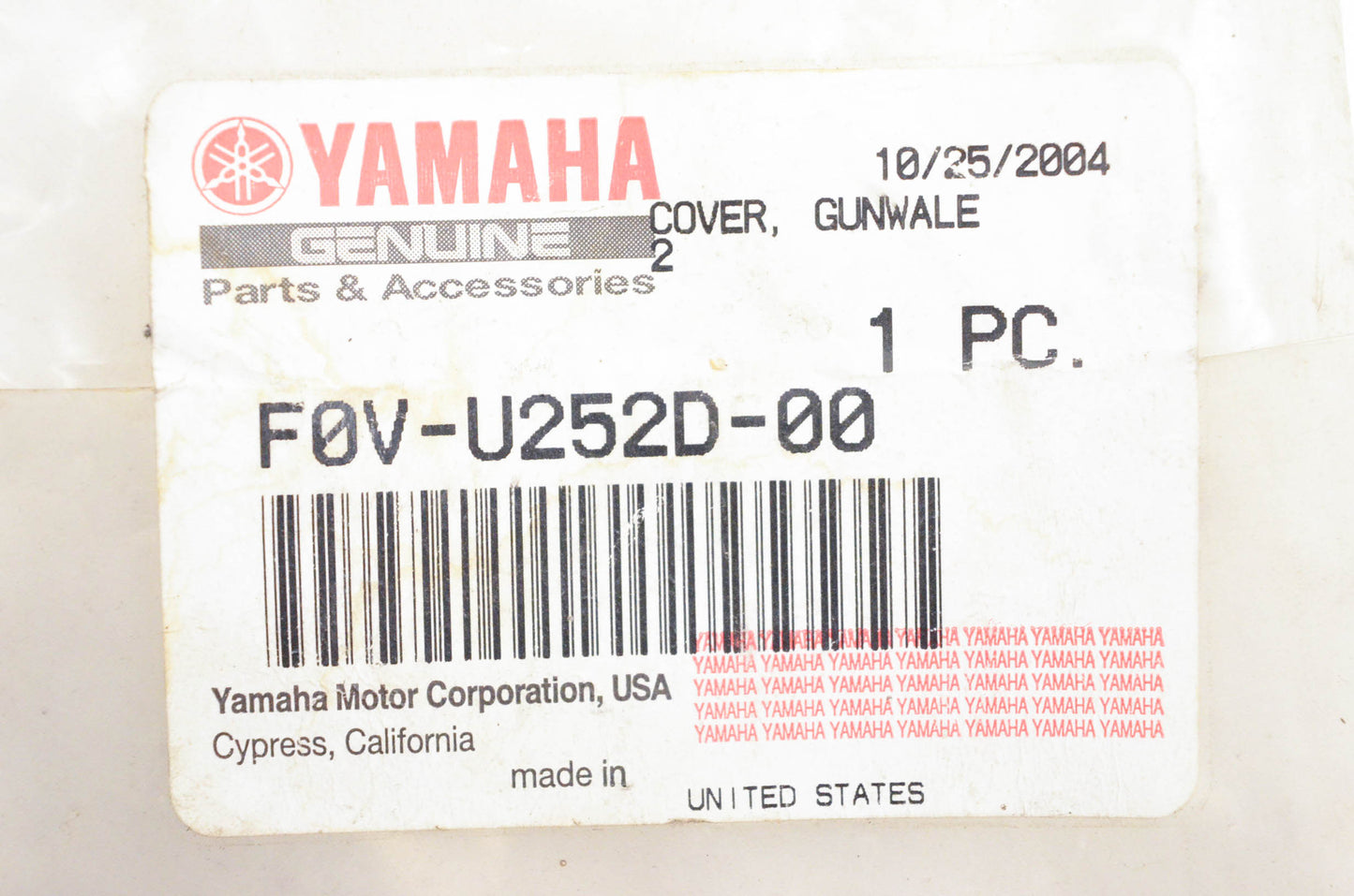 New OEM Yamaha F0V-U252D-00-00 Gunwale #2 Cover NOS