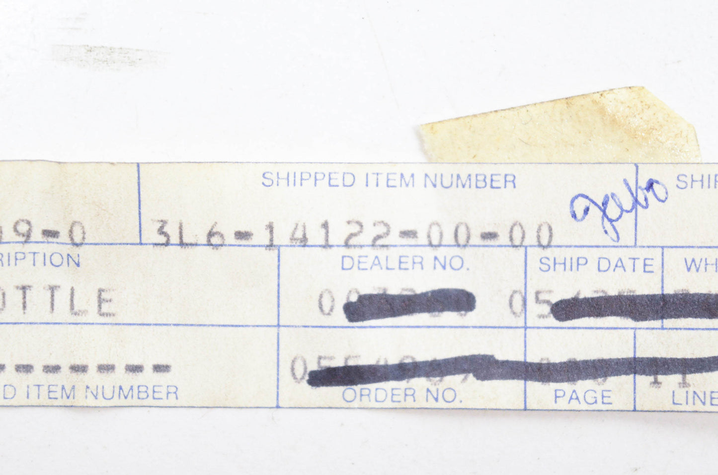 New OEM Yamaha 3L6-14122-00-00 Throttle Screw NOS