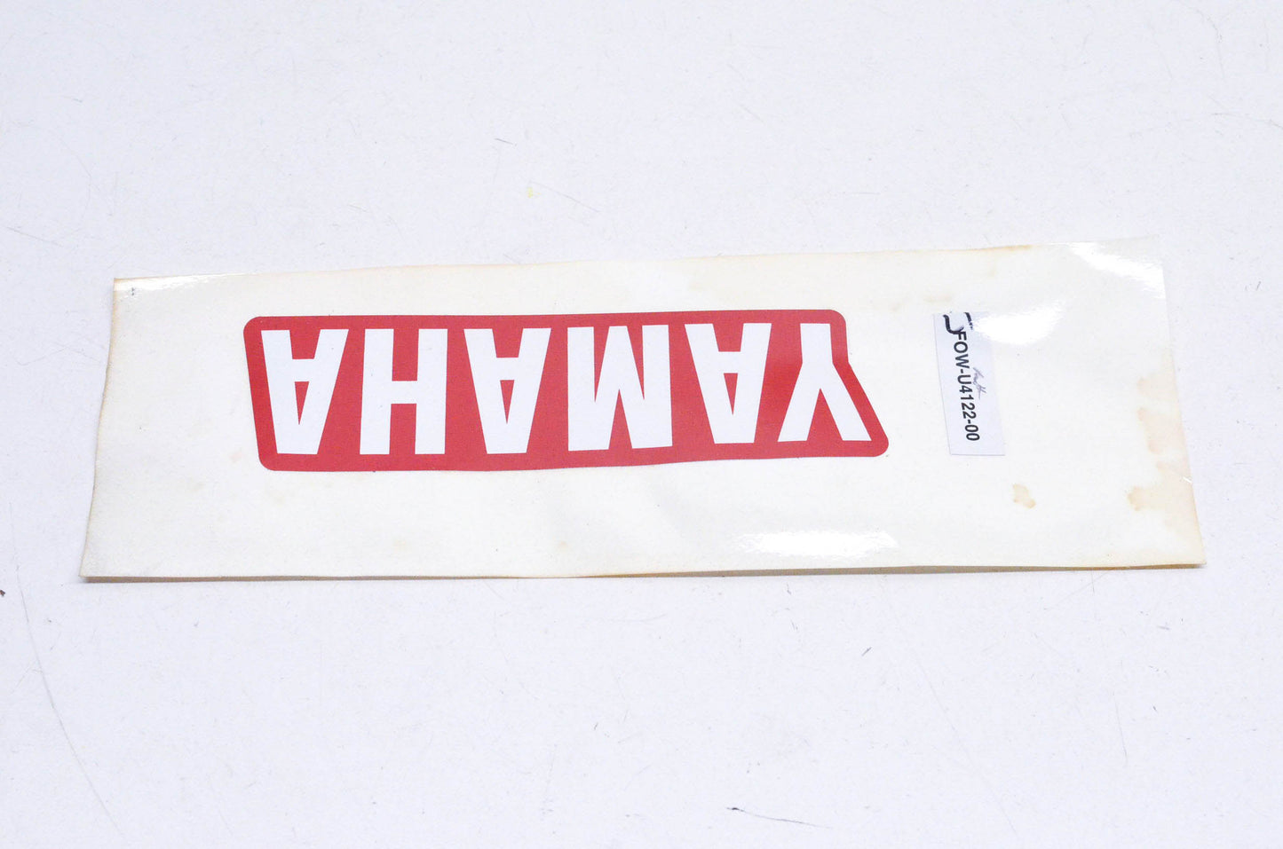 New OEM Yamaha F0W-U4122-00-00 Red & White Emblem Decal NOS