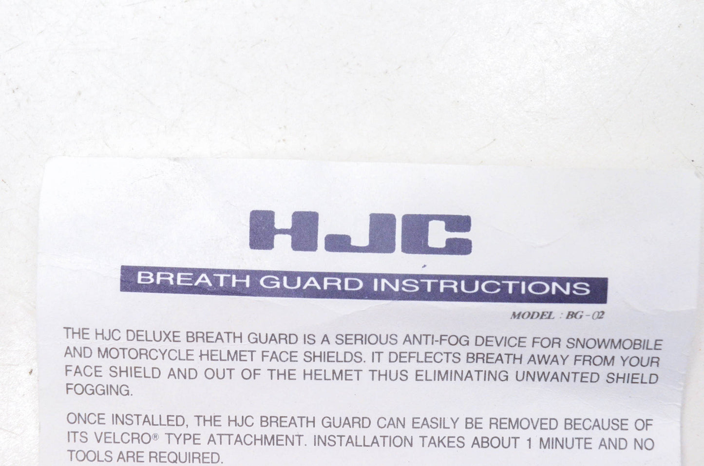 HJC BG-02 Breath Guard NOS