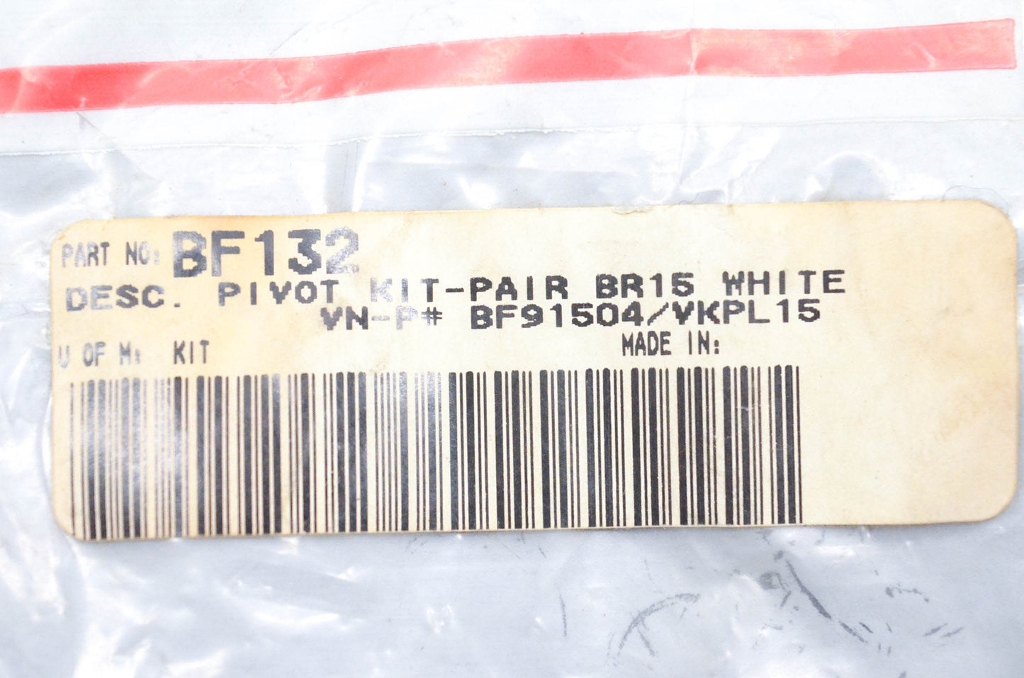 Bieffe BF-132, BF91504, VKPL15 White Pivot Kit NOS