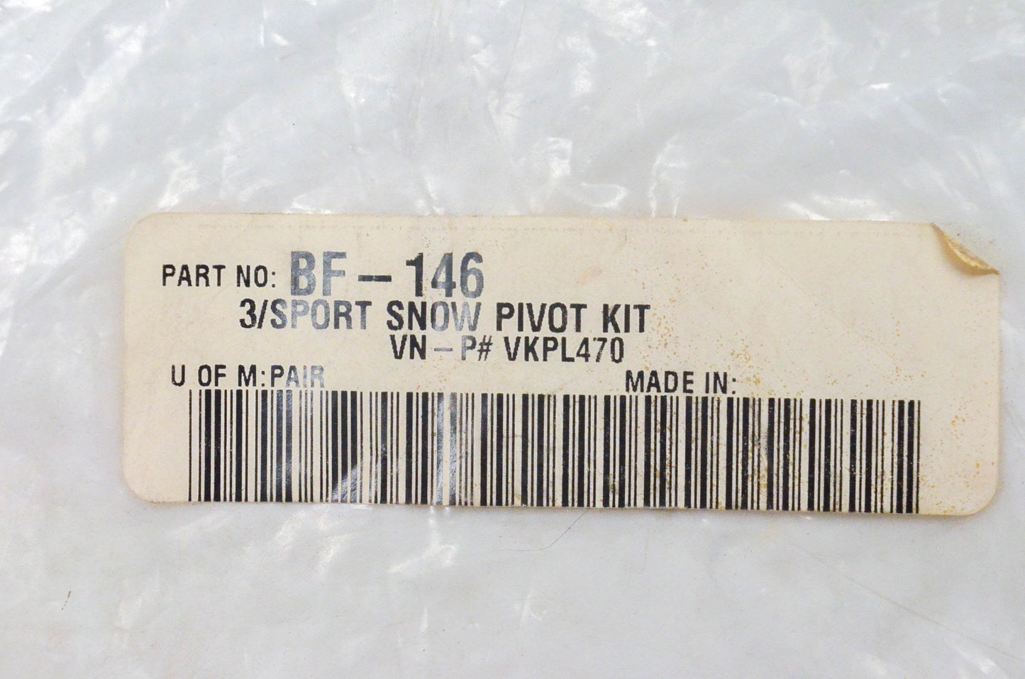 Bieffe BF-146, VKPL470 Pivot Kit NOS
