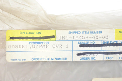 New OEM Yamaha 1M1-15456-00-00 Oil Pump Cover Gasket NOS