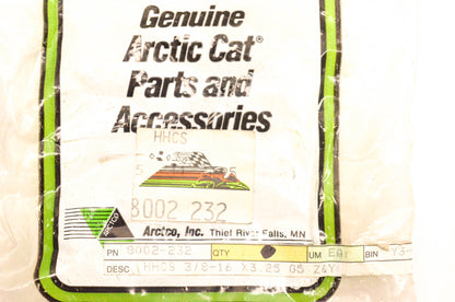 New OEM Arctic Cat 8002-232 Hex Head Screws 3/8-16 x3.25 G5 Z&Y Qty 3 NOS