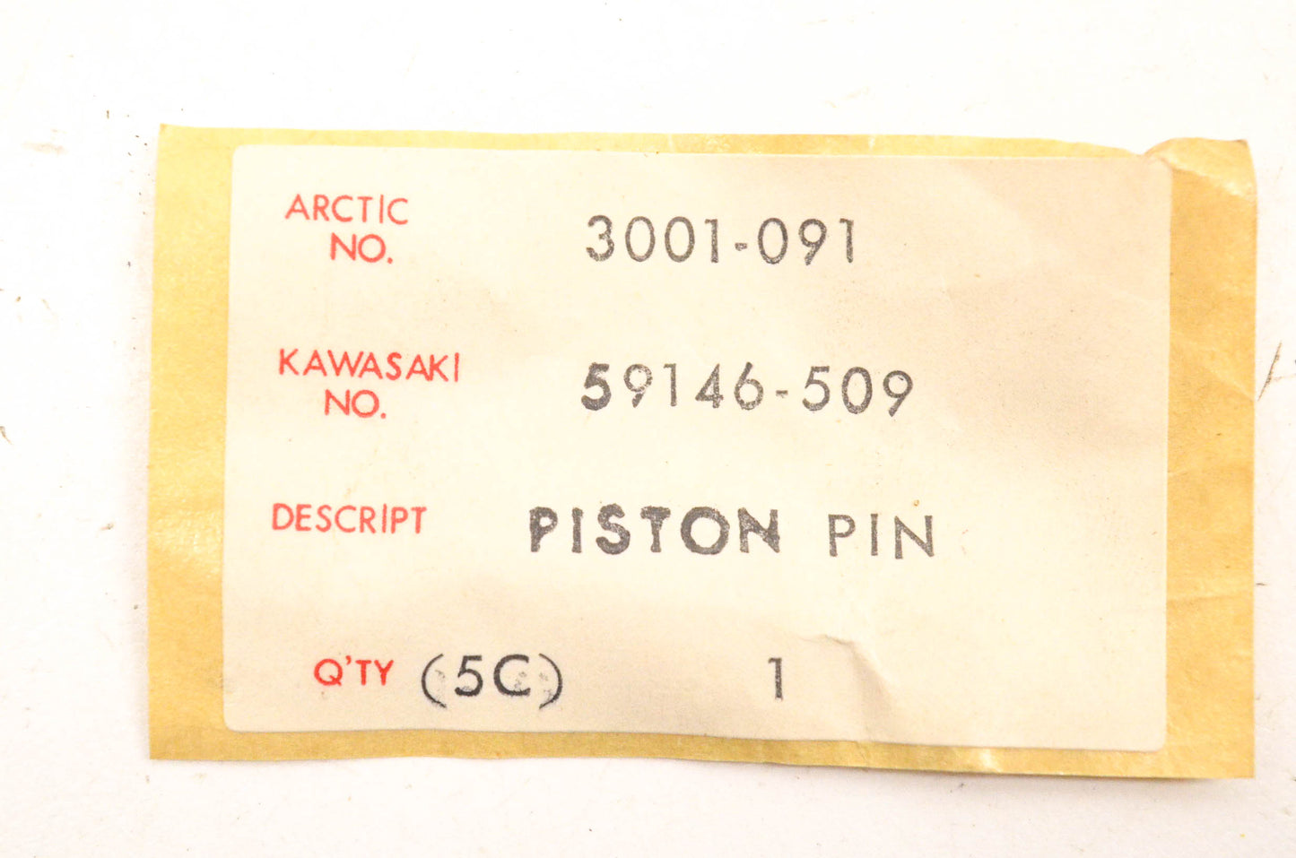 New OEM Arctic Cat 3001-091 Piston Pin With Bearing Assembly NOS