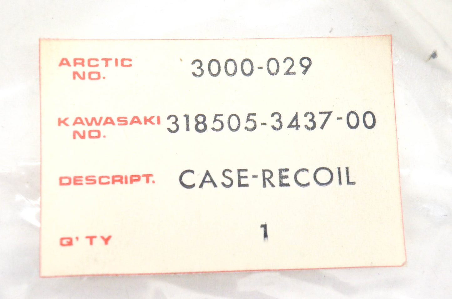 New OEM Arctic Cat 3000-029, 318505-3437-00 Recoil Case Cover NOS