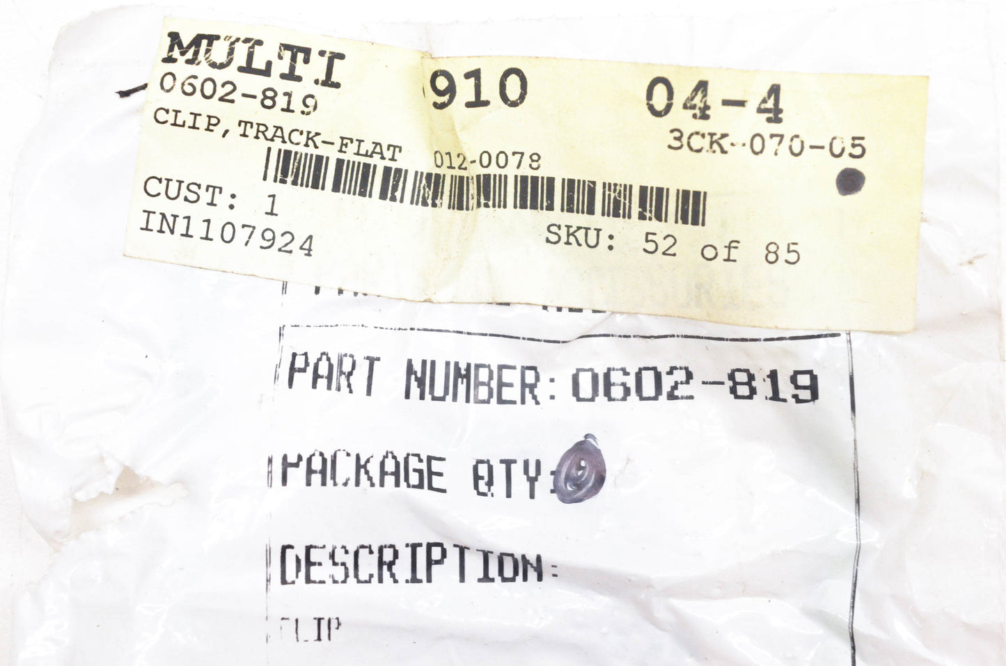 New OEM Arctic Cat 0602-819 Track Clips Qty 3 NOS