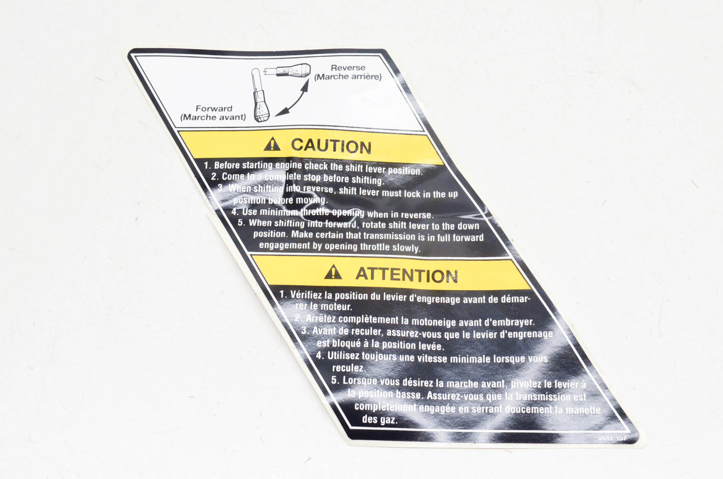 New OEM Arctic Cat 2611-157 Reverse Decal NOS