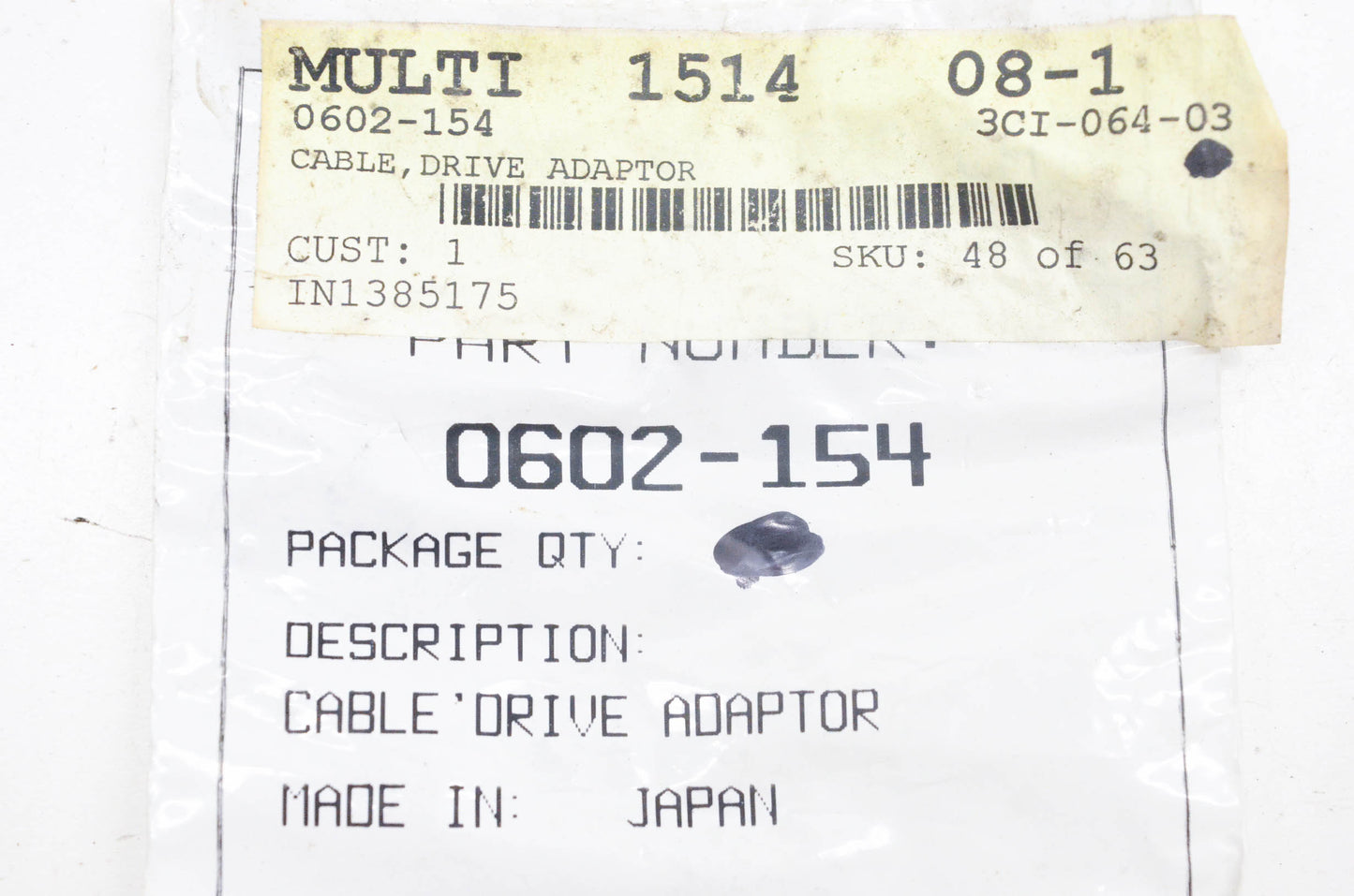 New OEM Arctic Cat 0602-154 Cable Drive Adaptor NOS