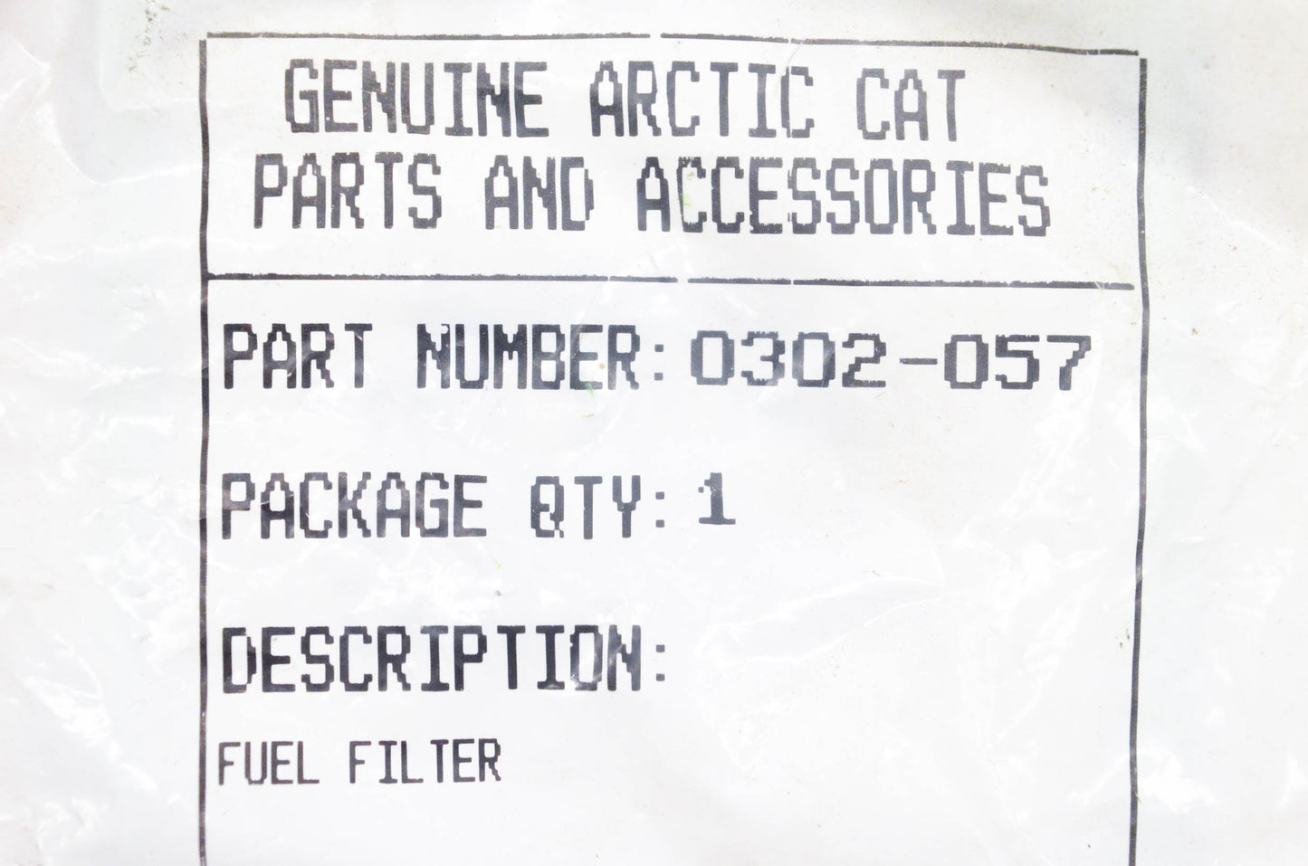 New OEM Arctic Cat 0302-057 Fuel Filter & Shut Off NOS