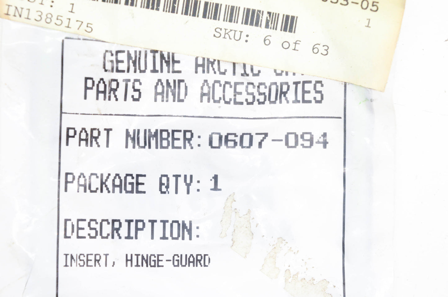 New OEM Arctic Cat 0607-094 Hinge Guard Insert NOS
