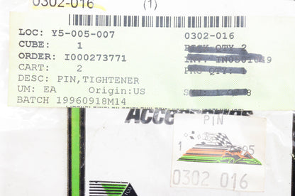 New OEM Arctic Cat 0302-016 Black Tightener Pin NOS
