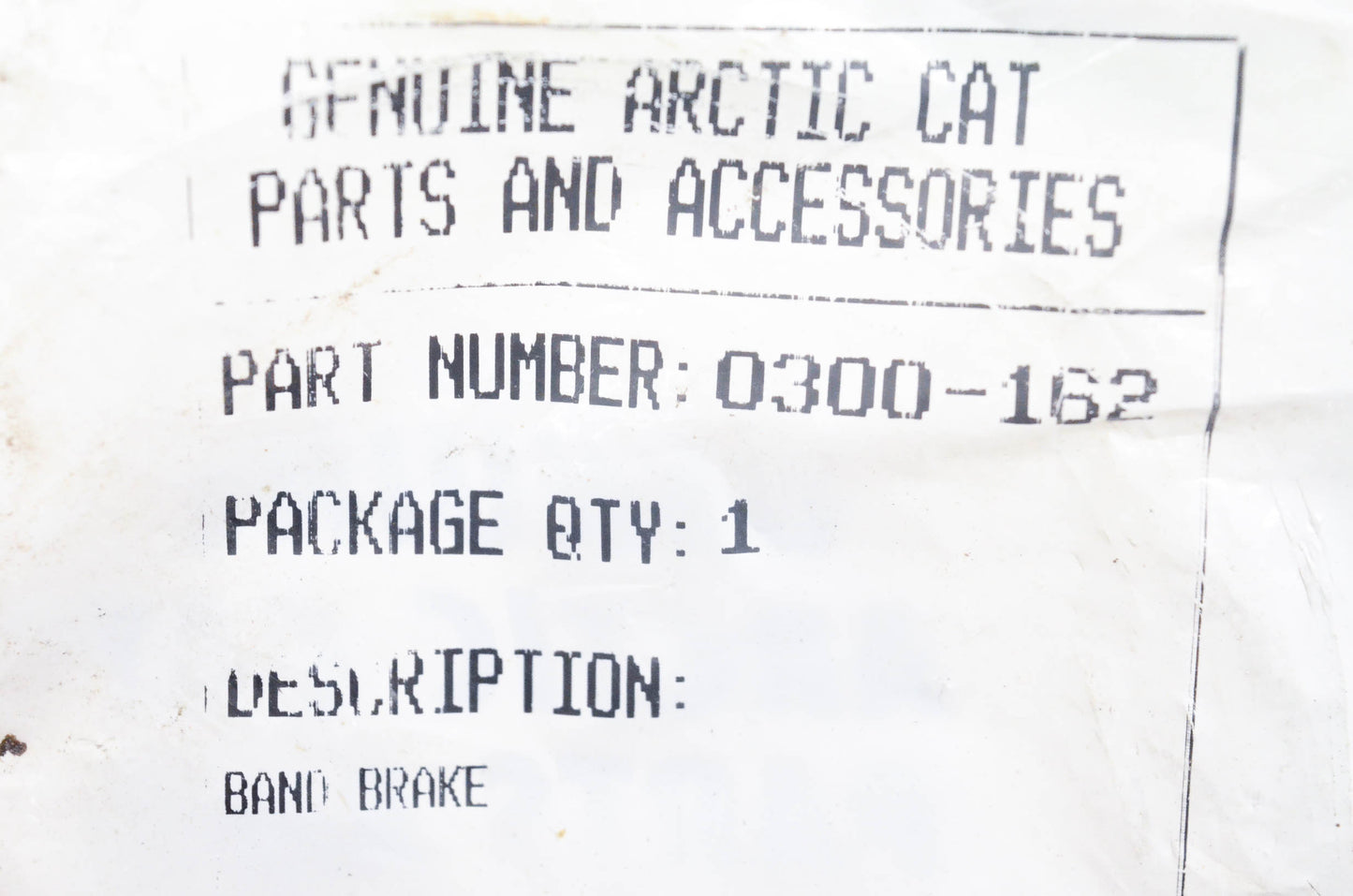New OEM Arctic Cat 0300-162 Brake Band NOS