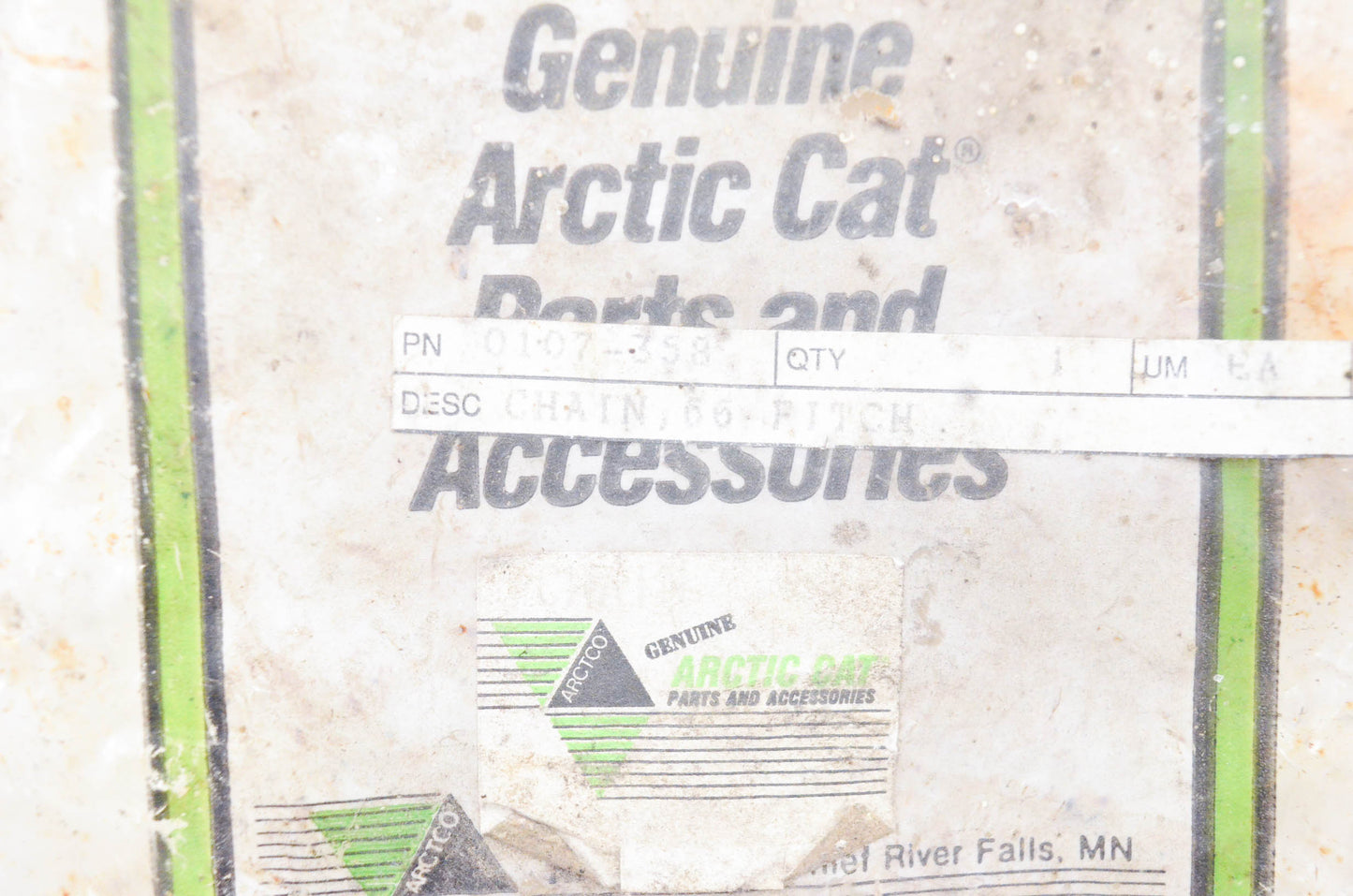 New OEM Arctic Cat 0107-358 Drive Chain 66 Pitch NOS