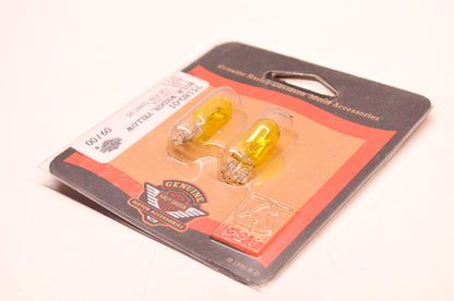 New OEM Harley-Davidson 75180-01, 52441-95 Wedge Bulbs Yellow T-10 12V/.35A NOS