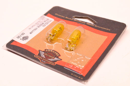 New OEM Harley-Davidson 75192-01, 75045-96 Wedge Bulb Yellow T-10 12V/.24A NOS