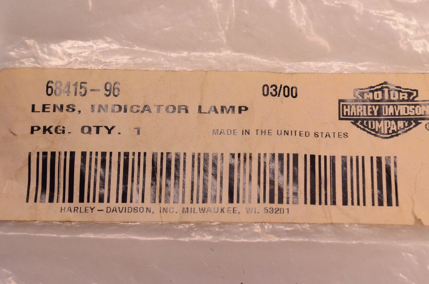 New OEM Harley-Davidson 68415-96 Indicator Lamp Lens NOS
