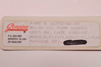James Gaskets 15-0953, 26273-80AM, 26273-80B Oil Pump Cover NOS