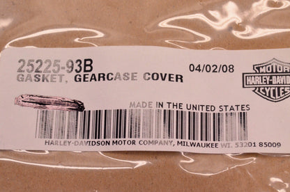 New OEM Harley-Davidson 25225-93B Gearcase Cover Gasket NOS