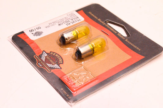 New OEM Harley-Davidson 75195-01 Bayonet Base Bulb Yellow 12V/.20A NOS