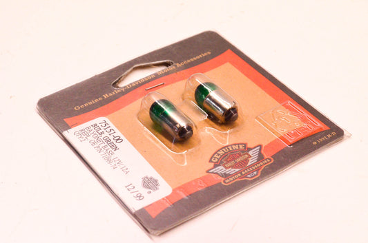 New OEM Harley-Davidson 75151-00 Bayonet Bulb Kit Green 12V/.12A NOS