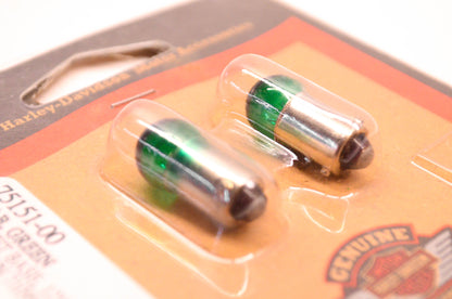 New OEM Harley-Davidson 75151-00 Bayonet Bulb Kit Green 12V/.12A NOS
