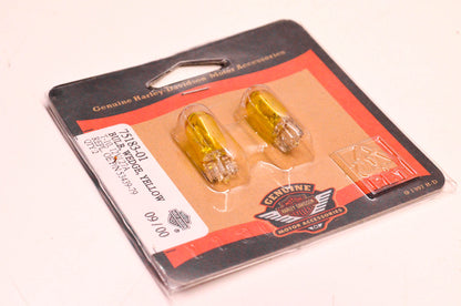 New OEM Harley-Davidson 75183-01, 53439-79 Wedge Bulb Yellow T-10 12V/.27A NOS
