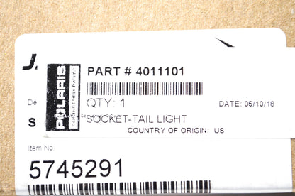New OEM Polaris 4011101, 5745291 Tail Light Socket NOS