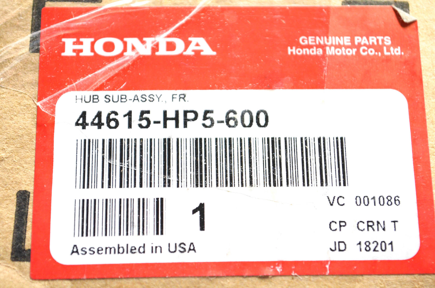 New OEM Honda 44615-HP5-600 Hub Sub Assembly NOS