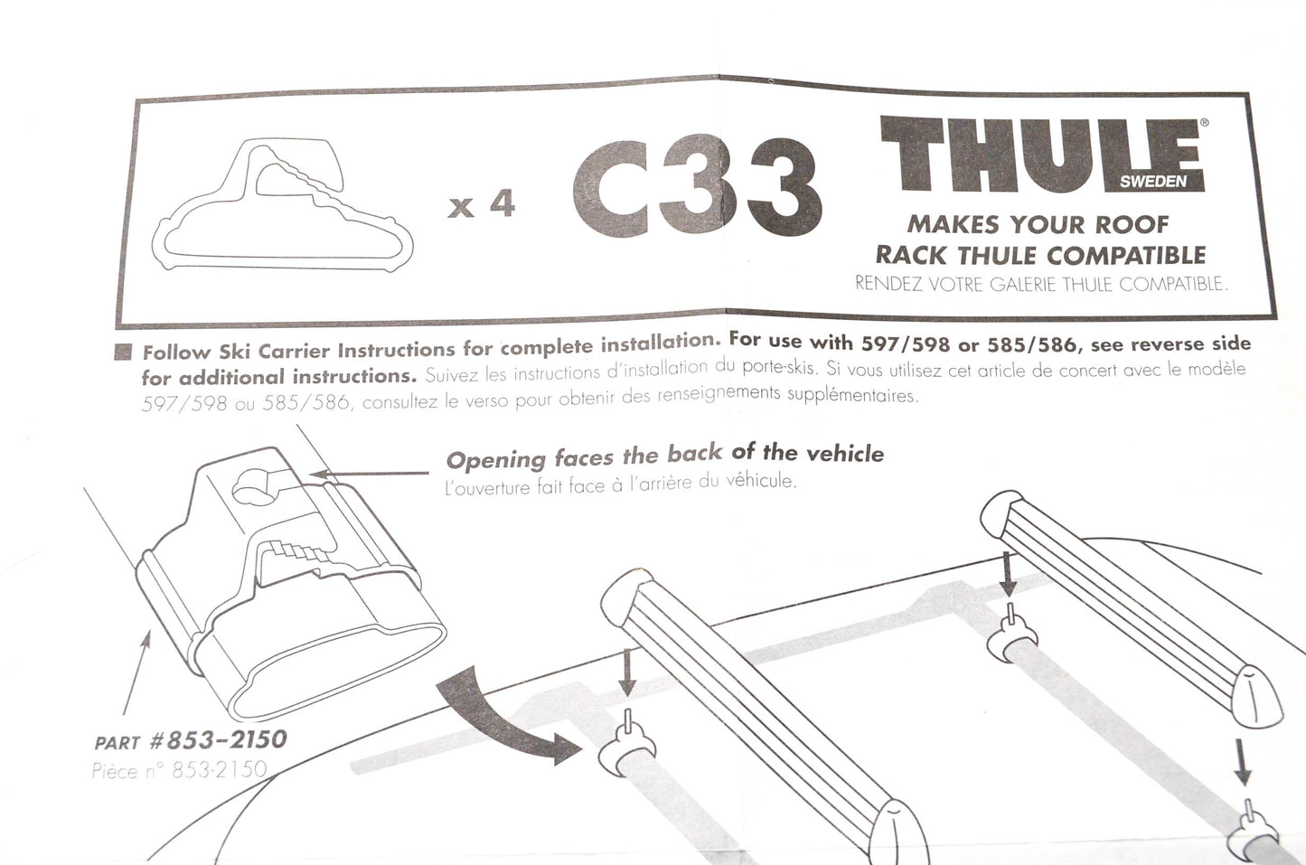 Thule 853-2150, C33 Clamp On Kit NOS