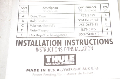 Thule 516-5219, tk5 Tracker II Kit NOS