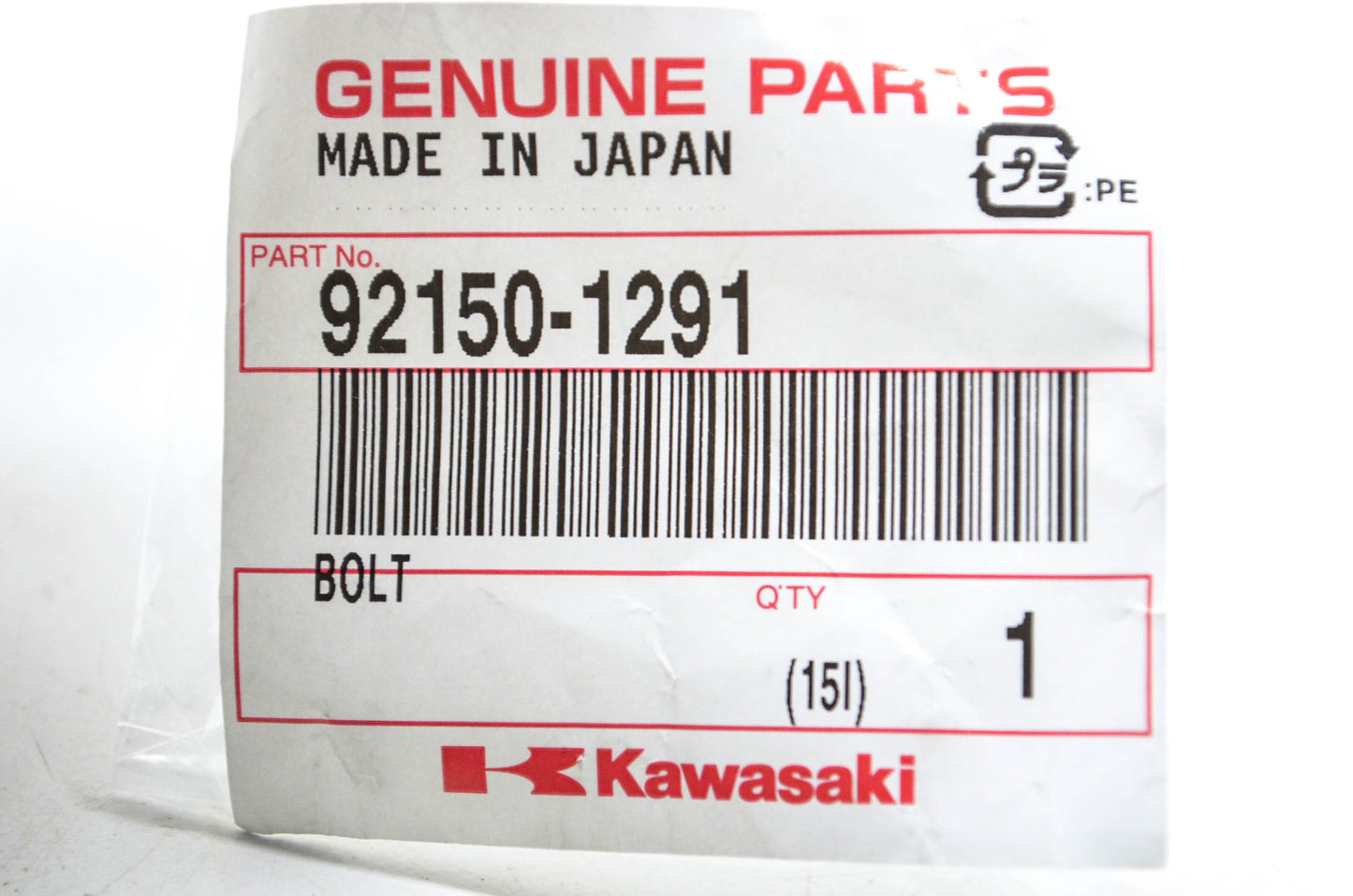 New OEM Kawasaki 92150-1291 Bolt NOS