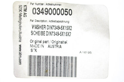 New OEM KTM 0349000050 Washer NOS