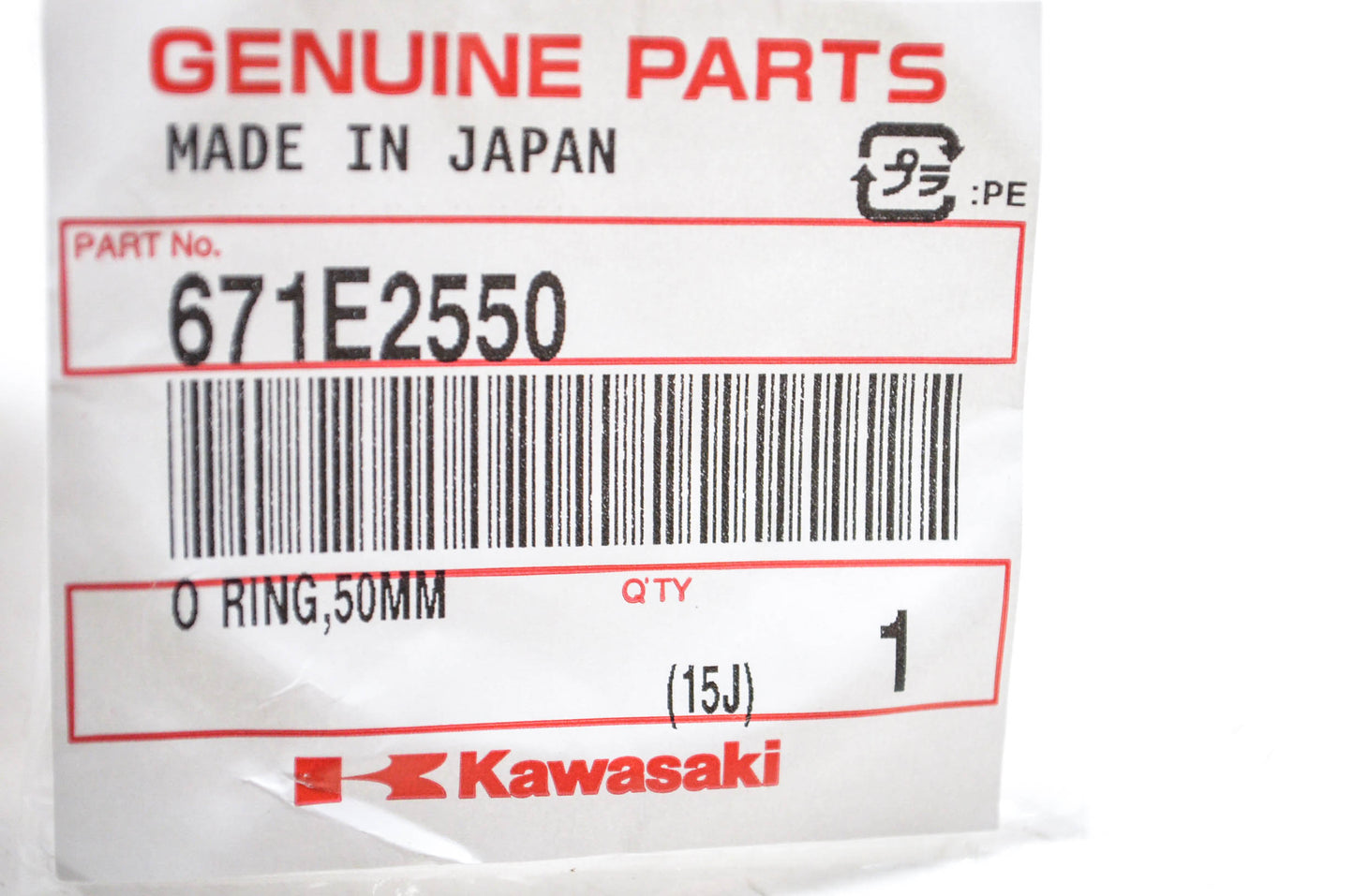 New OEM Kawasaki 671E2550 O Ring NOS