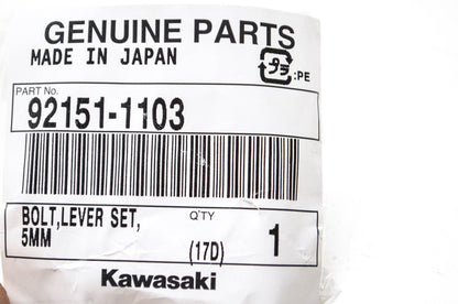 New OEM Kawasaki 92151-1103 Lever Set Bolt NOS