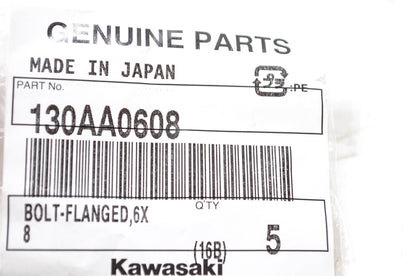 New OEM Kawasaki 130AA0608 Flanged Bolt NOS