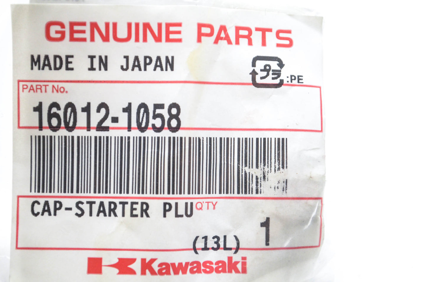 New OEM Kawasaki 16012-1058 Cap NOS