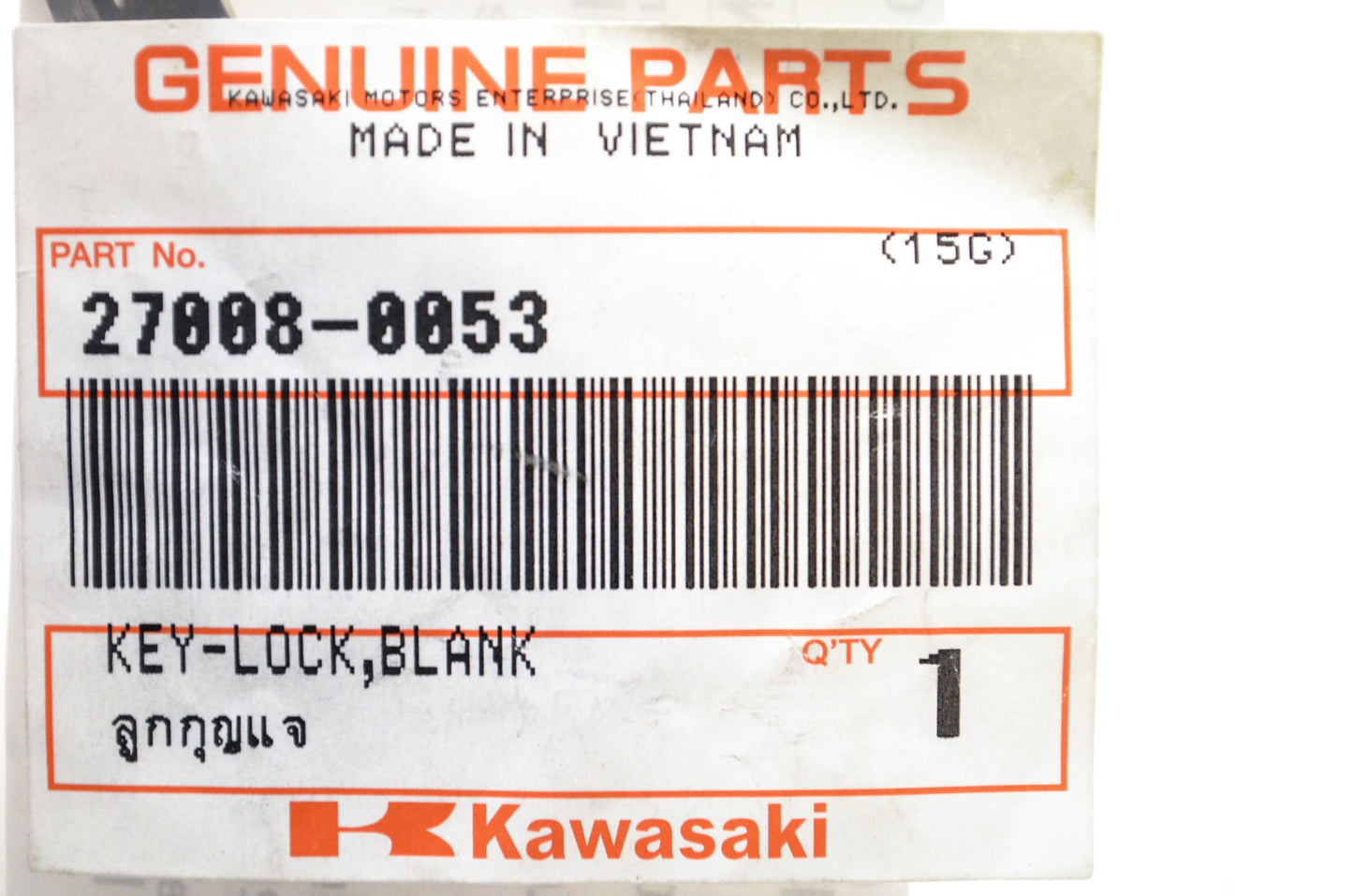 New OEM Kawasaki 27008-0053 Blank Key NOS